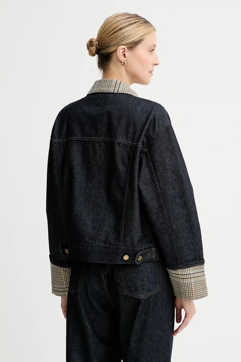 Rag & Bone kurtka jeansowa kolor czarny przejściowa oversize RJ1025FORMR - zdjęcie produktu nr 2