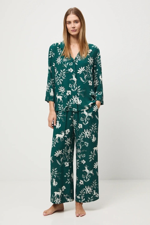 Medicine piżama damska kolor turkusowy - zdjęcie produktu nr 1