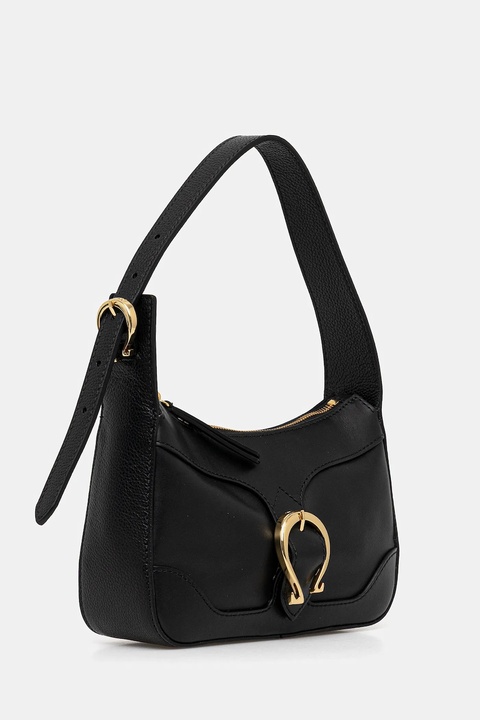 Pollini torebka skórzana kolor czarny PC4430PP0N QG1 - zdjęcie produktu nr 1