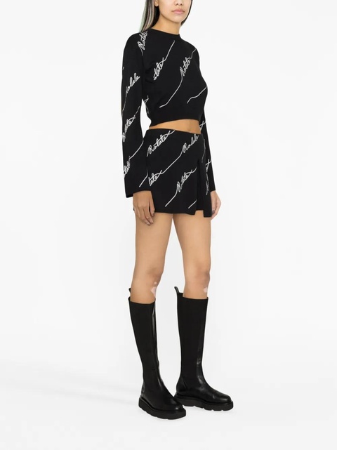 ROTATE BIRGER CHRISTENSEN logo-embellished knitted miniskirt - Black - zdjęcie produktu nr 2