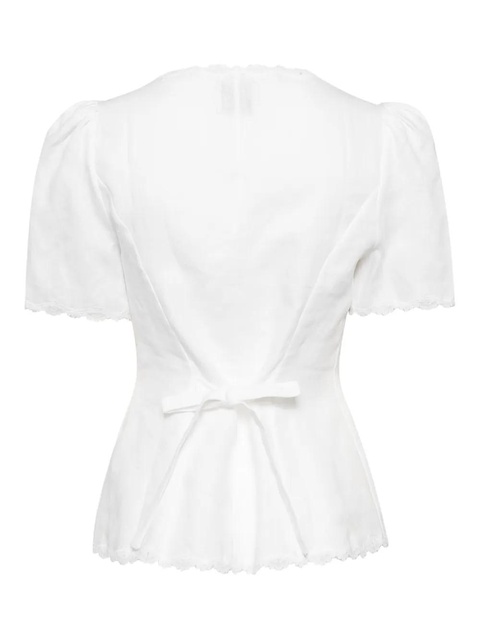 Reformation Anabella linen top - White - zdjęcie produktu nr 1