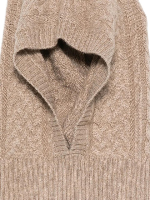Max Mara cable-knit balaclava - Brown - zdjęcie produktu nr 1