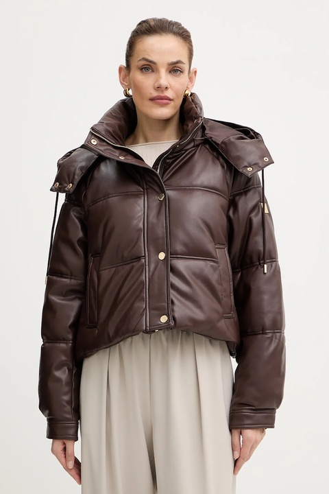 Fracomina kurtka kolor brązowy zimowa oversize FS25WC3002P41101 - zdjęcie produktu nr 1