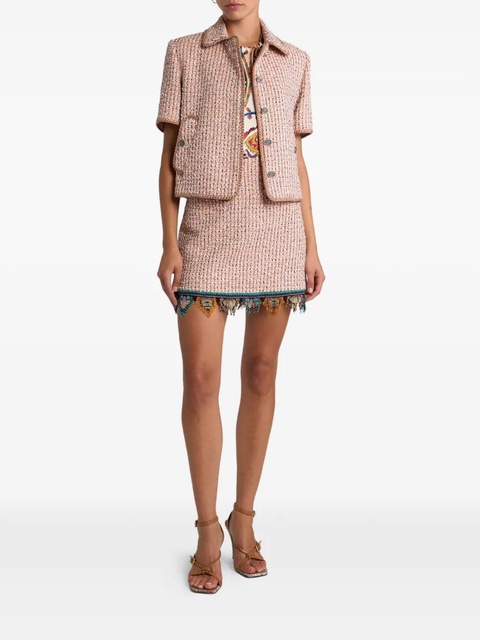ETRO fringed tweed mini skirt - Neutrals - zdjęcie produktu nr 2