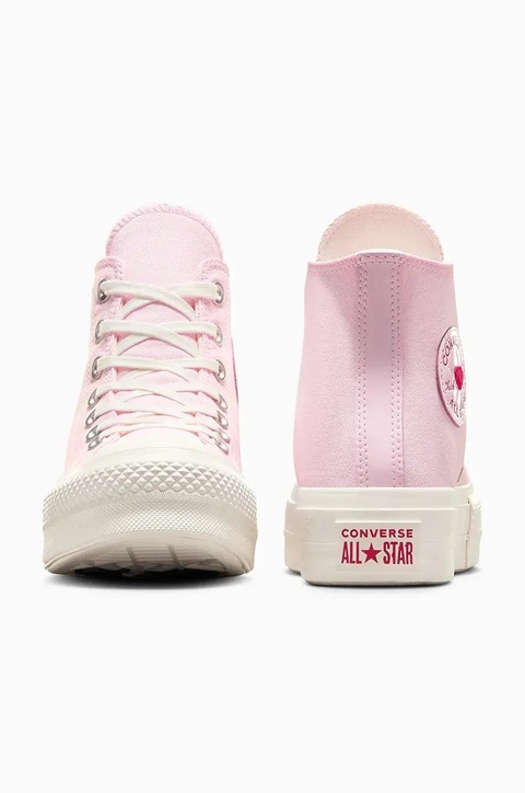 Converse trampki Chuck Taylor All Star Lift Valentine's Day kolor różowy A13652C - zdjęcie produktu nr 2