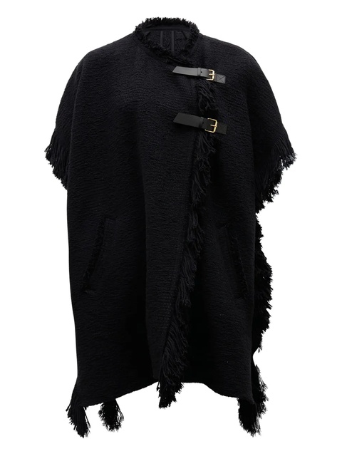 ISABEL MARANT fringed buckled poncho - Black - zdjęcie produktu nr 1