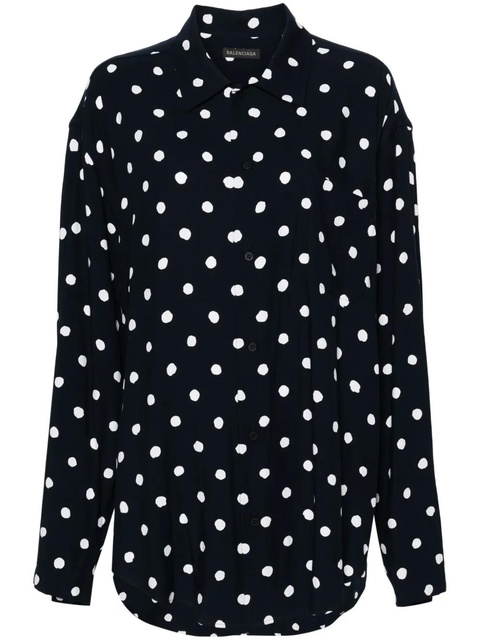 Balenciaga long-sleeves polka dot shirt - Blue - zdjęcie produktu nr 1
