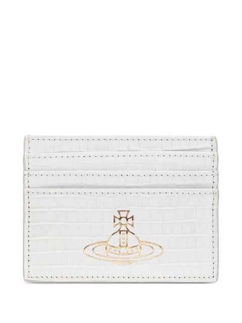 Vivienne Westwood metallic-orb leather cardholder - White - zdjęcie produktu nr 1