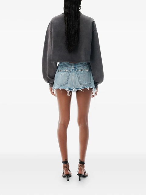 Alexander Wang embroidered-logo cropped sweatshirt - Grey - zdjęcie produktu nr 2