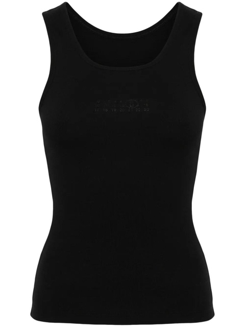 MM6 Maison Margiela single stitch-logo top - Black - zdjęcie produktu nr 1