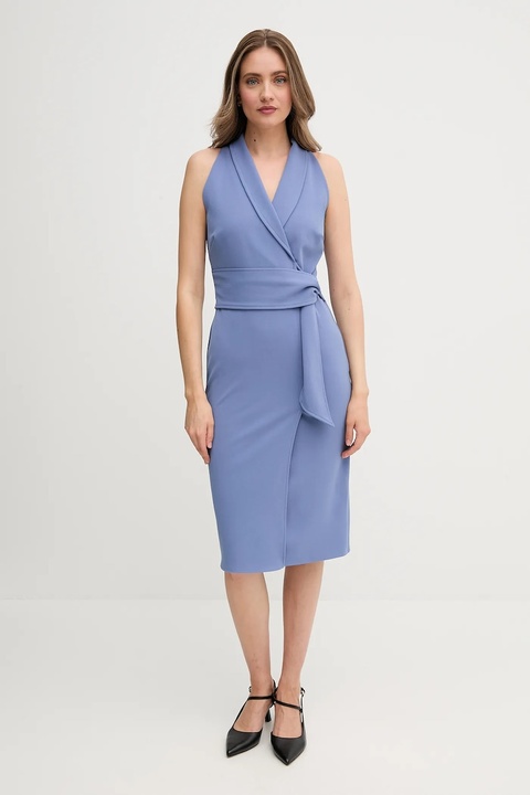 Sandro Ferrone sukienka kolor niebieski midi dopasowana S18XBESAY - zdjęcie produktu nr 1