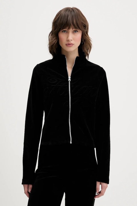 Hugo Blue bluza welurowa damska kolor czarny gładka 50549486 - zdjęcie produktu nr 1