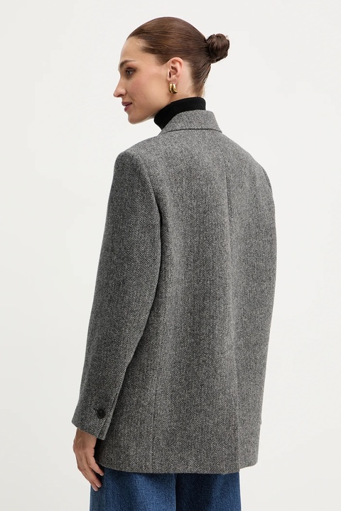 Weekend Max Mara marynarka wełniana TRONTO kolor szary jednorzędowa melanżowa 2525046042600 - zdjęcie produktu nr 2