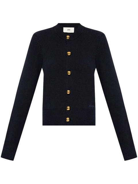 AMI Paris logo-embroidered cardigan - Blue - zdjęcie produktu nr 1