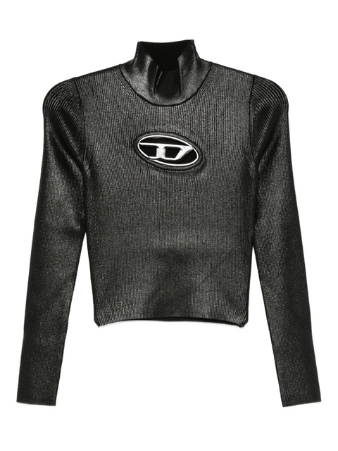 Diesel high-neck ribbed top - Black - zdjęcie produktu nr 1