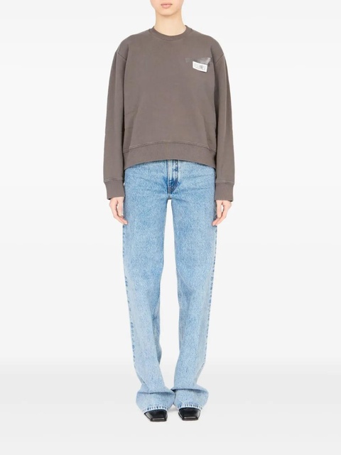 MM6 Maison Margiela logo-patch sweatshirt - Grey - zdjęcie produktu nr 2