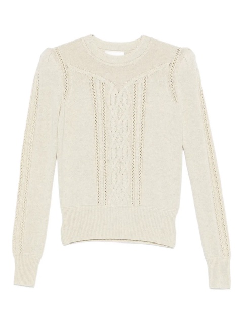 MARANT ÉTOILE Kelia cable-knit eyelet-detail sweater - Neutrals - zdjęcie produktu nr 2