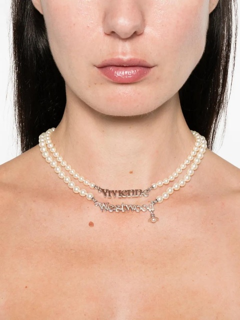 Vivienne Westwood Amelia logo necklace - Silver - zdjęcie produktu nr 2
