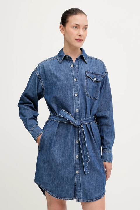 G-Star sukienka jeansowa kolor niebieski mini prosta D26814.D252 - zdjęcie produktu nr 1