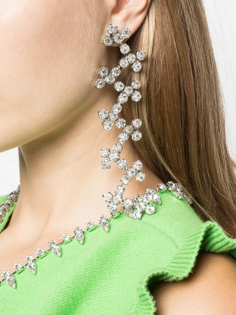 AREA cross-stitch embellished earrings - Silver - zdjęcie produktu nr 2