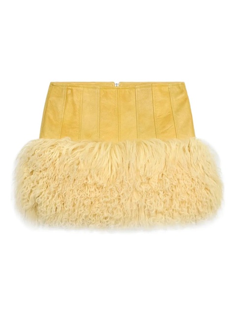 Blumarine fur-trimmed mini skirt - Yellow - zdjęcie produktu nr 1