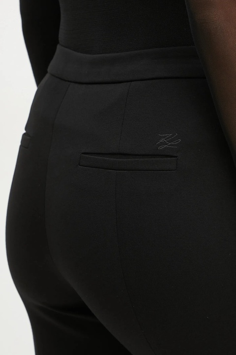 Karl Lagerfeld spodnie damskie kolor czarny dopasowane medium waist A1W10014 - zdjęcie produktu nr 2