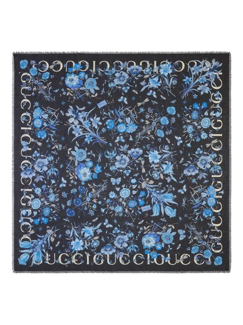 Gucci floral-print scarf - Blue - zdjęcie produktu nr 2