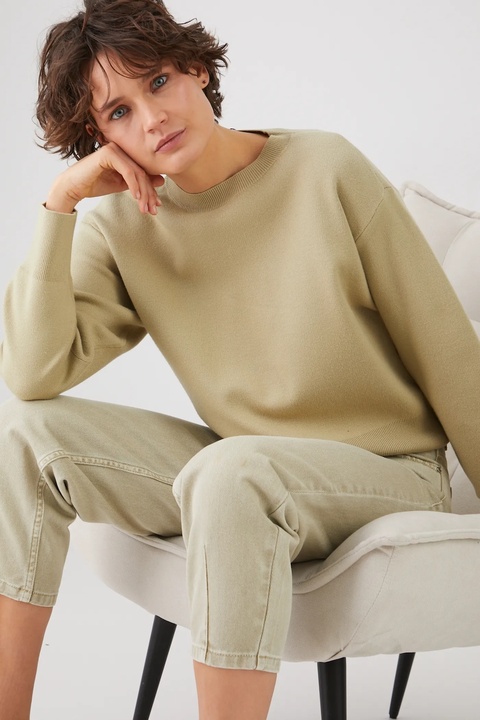 Medicine sweter damski kolor zielony lekki - zdjęcie produktu nr 1