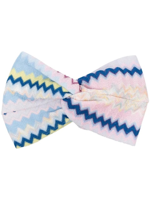Missoni chevron-stitch cotton blend headband - Blue - zdjęcie produktu nr 1