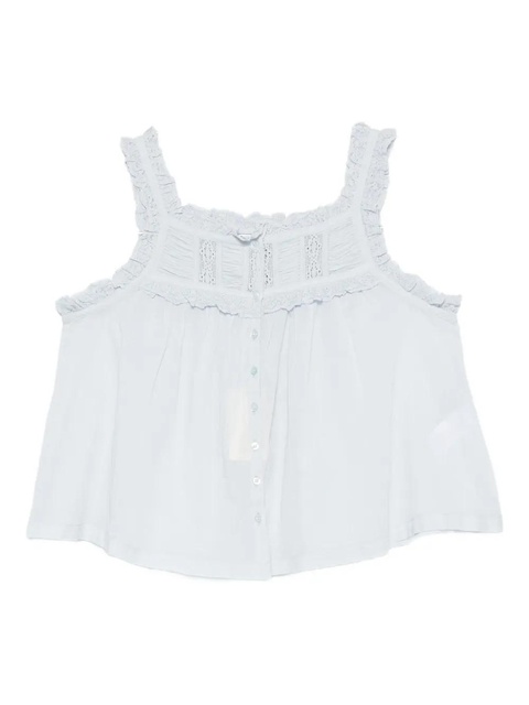 DÔEN frill-trimmed button top - Blue - zdjęcie produktu nr 1