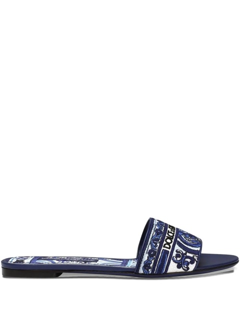Dolce & Gabbana embroidered slides - Blue - zdjęcie produktu nr 1