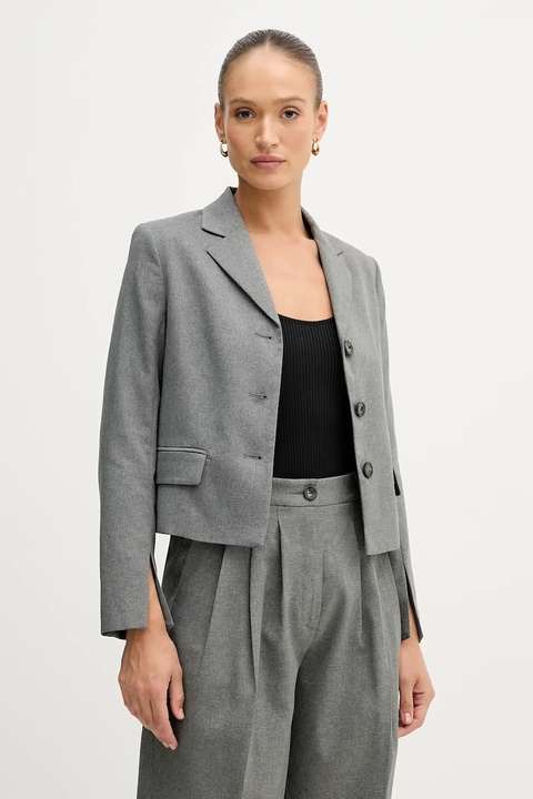 Sisley marynarka kolor szary jednorzędowa gładka 2V99LW03K - zdjęcie produktu nr 1