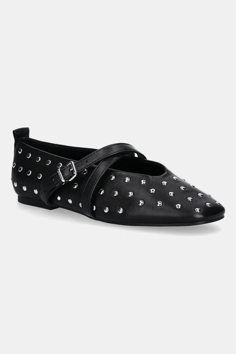 Tommy Jeans baleriny skórzane MARYJANE STUDDED BALLERINA kolor czarny EN0EN02886 - zdjęcie produktu nr 1