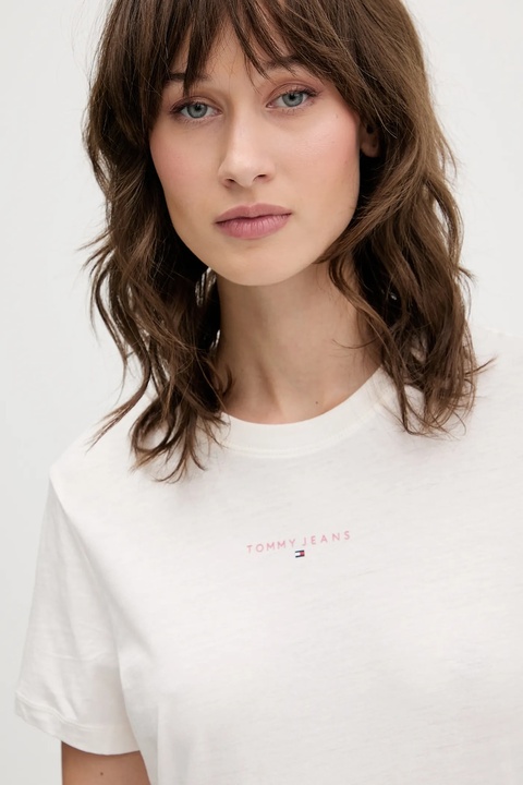 Tommy Jeans t-shirt damski kolor beżowy DW0DW21964 - zdjęcie produktu nr 2