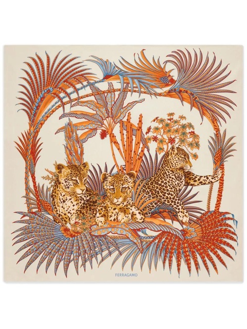 Ferragamo Leopard print silk scarf - Neutrals - zdjęcie produktu nr 1