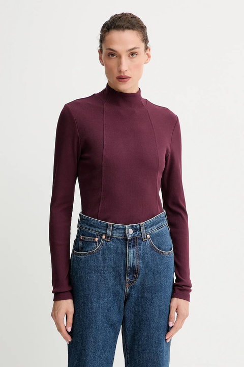 G-Star longsleeve 0 kolor bordowy z półgolfem D26905.E136 - zdjęcie produktu nr 1