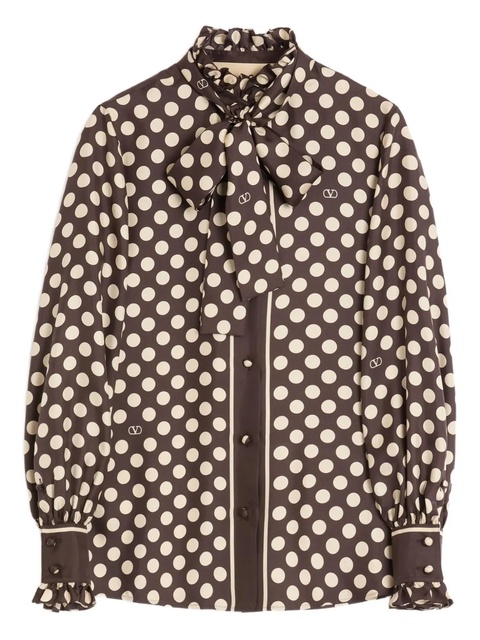 Valentino Garavani Plusdepois ruffled shirt - Brown - zdjęcie produktu nr 1