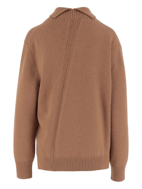 Jil Sander high-neck asymmetrical sweater - Brown - zdjęcie produktu nr 2