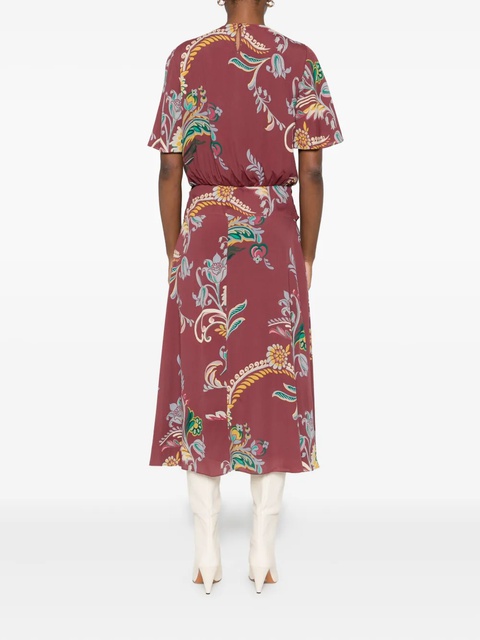 ETRO floral-print knot-detail dress - Red - zdjęcie produktu nr 2