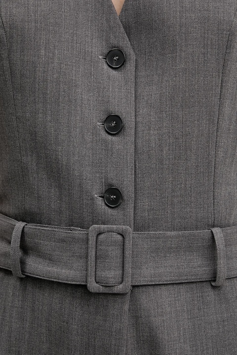 Sisley kombinezon kolor szary z dekoltem w szpic 41NDLT00P - zdjęcie produktu nr 2