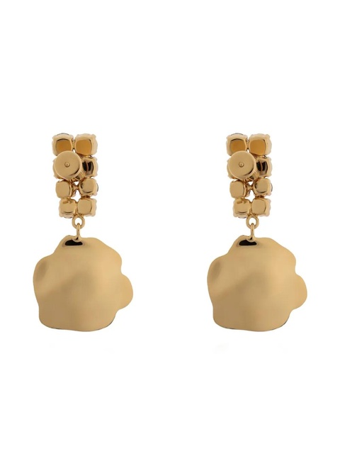 Marni crystal-embellished flower-motif drop earrings - Gold - zdjęcie produktu nr 2