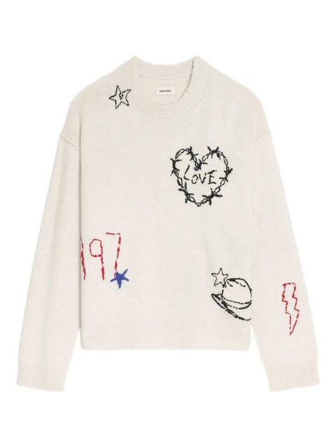 Zadig&Voltaire embroidered heart detail sweater - Neutrals - zdjęcie produktu nr 1