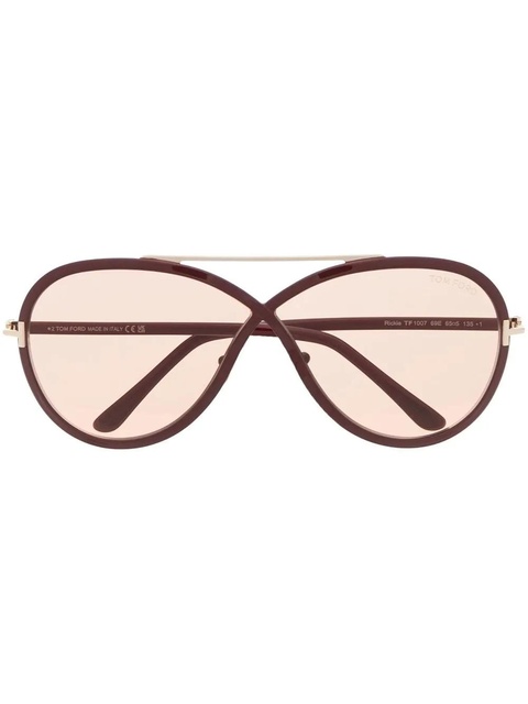 TOM FORD Eyewear round-frame oversize sunglasses - Red - zdjęcie produktu nr 1