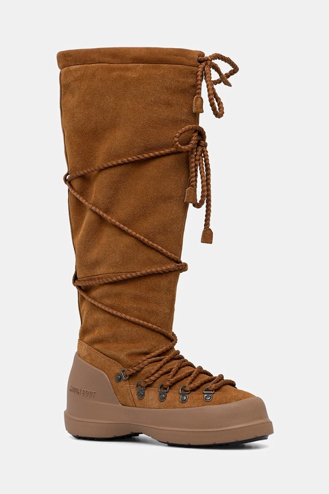 Moon Boot śniegowce zamszowe MB LUNA BOOT EXTRA SUEDE kolor brązowy 80D2480200 M008 - zdjęcie produktu nr 1
