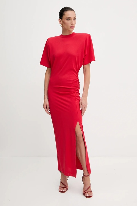 Pinko sukienka bawełniana kolor czerwony maxi dopasowana 105219 A2M2 - zdjęcie produktu nr 1