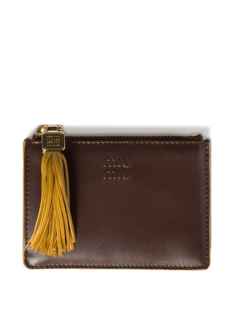 Miu Miu tassel-detail card holder - Brown - zdjęcie produktu nr 1