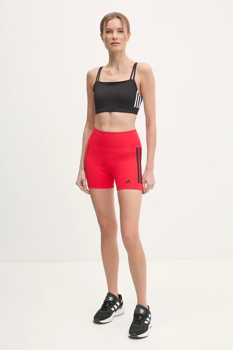 adidas Performance szorty treningowe Optime kolor czerwony z nadrukiem high waist JN4583 - zdjęcie produktu nr 2