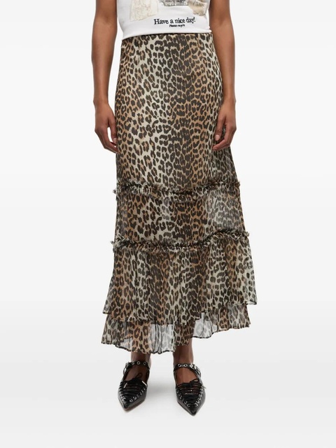 GANNI leopard-print skirt - Neutrals - zdjęcie produktu nr 2