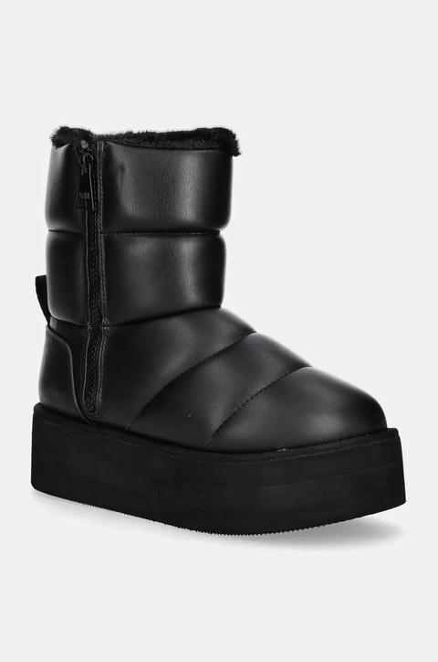 Karl Lagerfeld śniegowce skórzane THERMO kolor czarny KL48554 - zdjęcie produktu nr 1