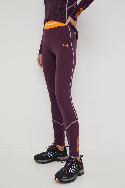Helly Hansen legginsy damskie kolor fioletowy gładkie - zdjęcie produktu nr 1